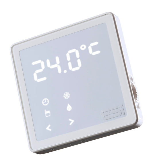 ESI Smart Programmable Room Thermostat AC Flush Mounted White ESRTP5WF - UFH Parts & Design Ltd